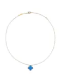 Van Cleef & Arpels 18K yellow gold Alhambra agate necklace - Blue