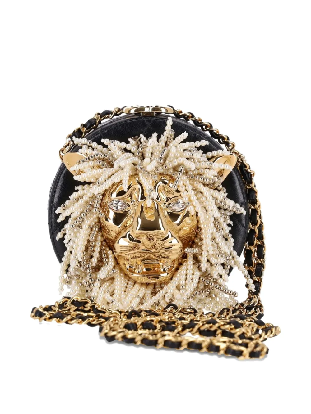 2024 mini lion-head embellished cross-body clutch