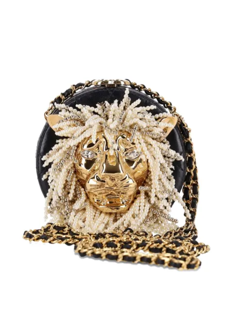 CHANEL Pre-Owned 2024 mini lion-head embellished cross-body clutch