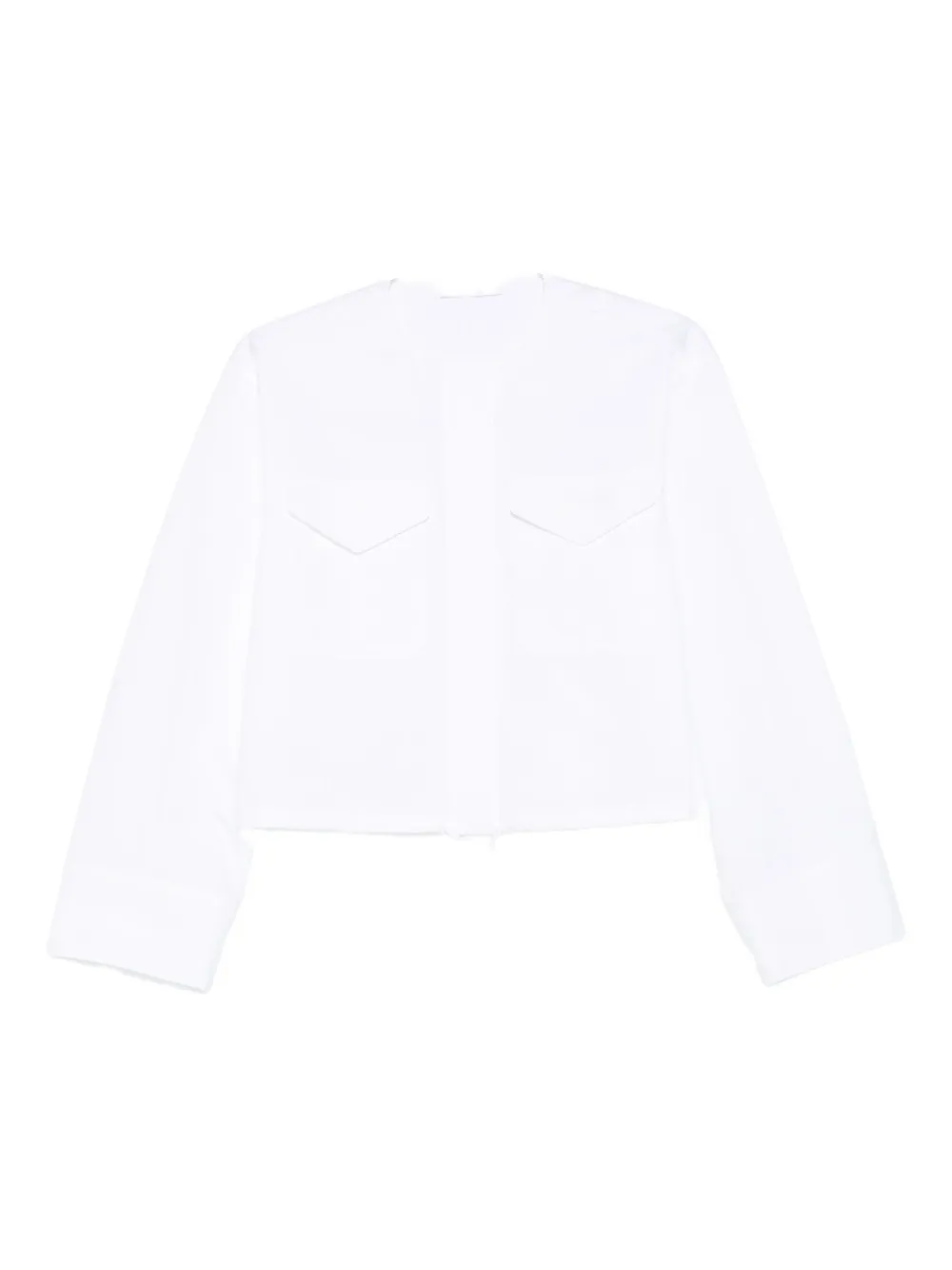Givenchy Womens White Cropped Pockets Cotton-poplin Shirt In White