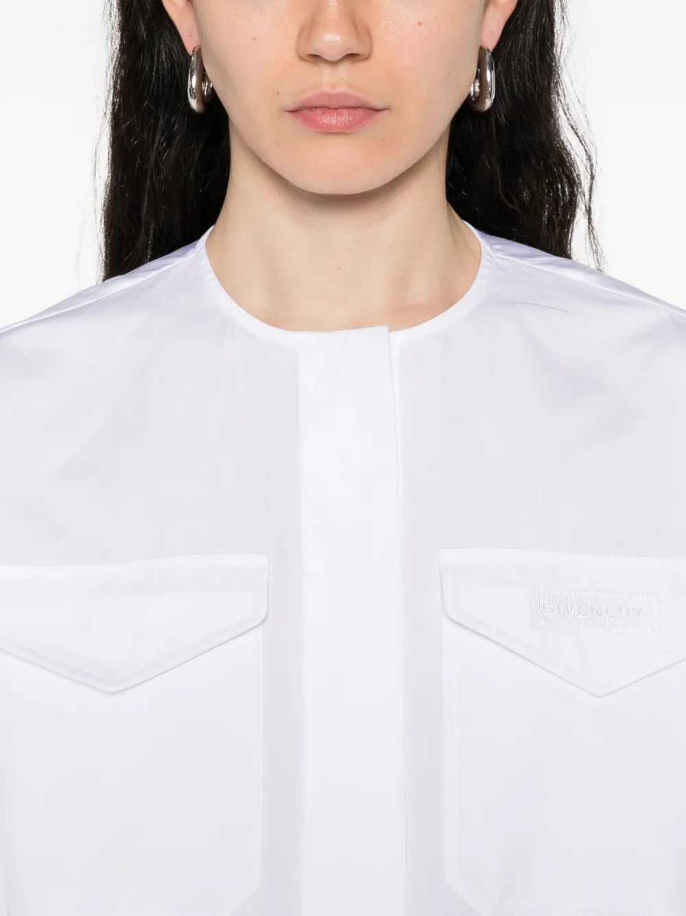 Givenchy Blouse met trekkoord en zak Wit