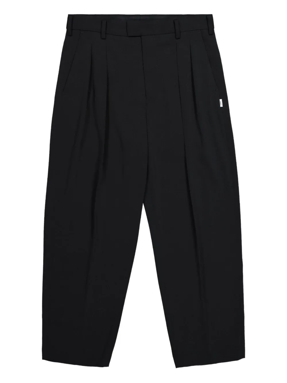 pleated straight-leg trousers