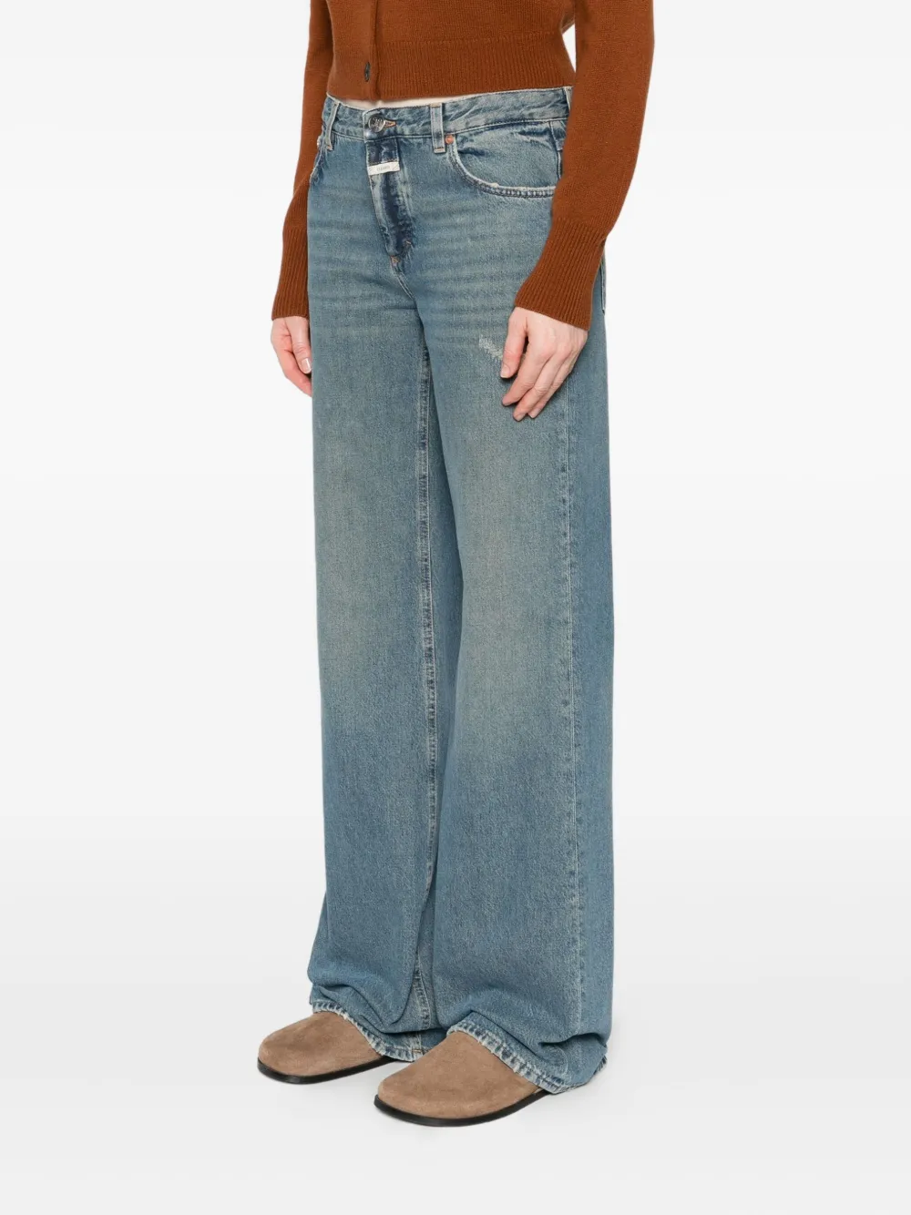 Closed Jeans met gerafeld detail Blauw