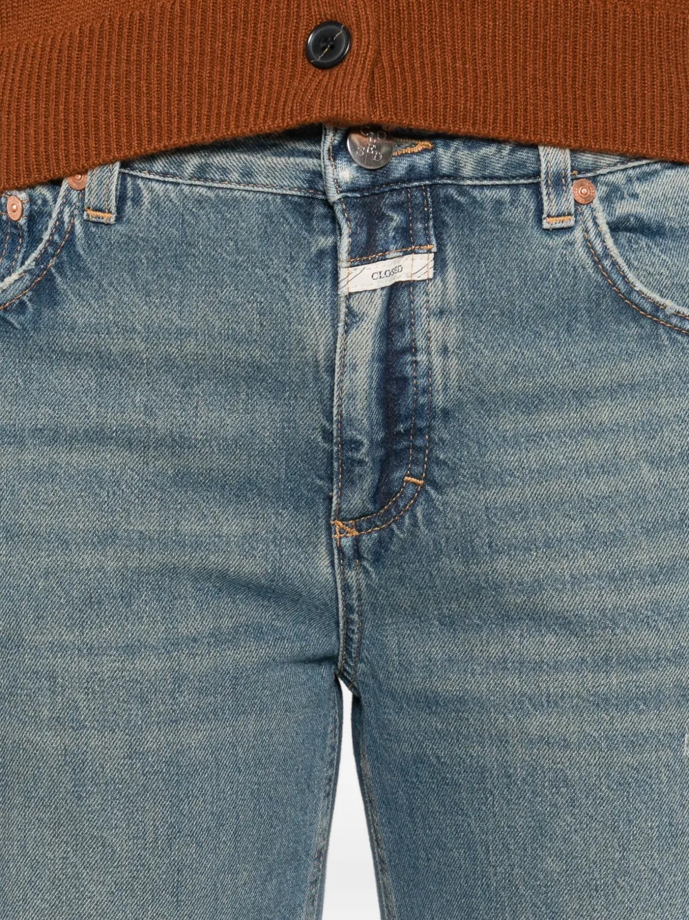 Closed Jeans met gerafeld detail Blauw