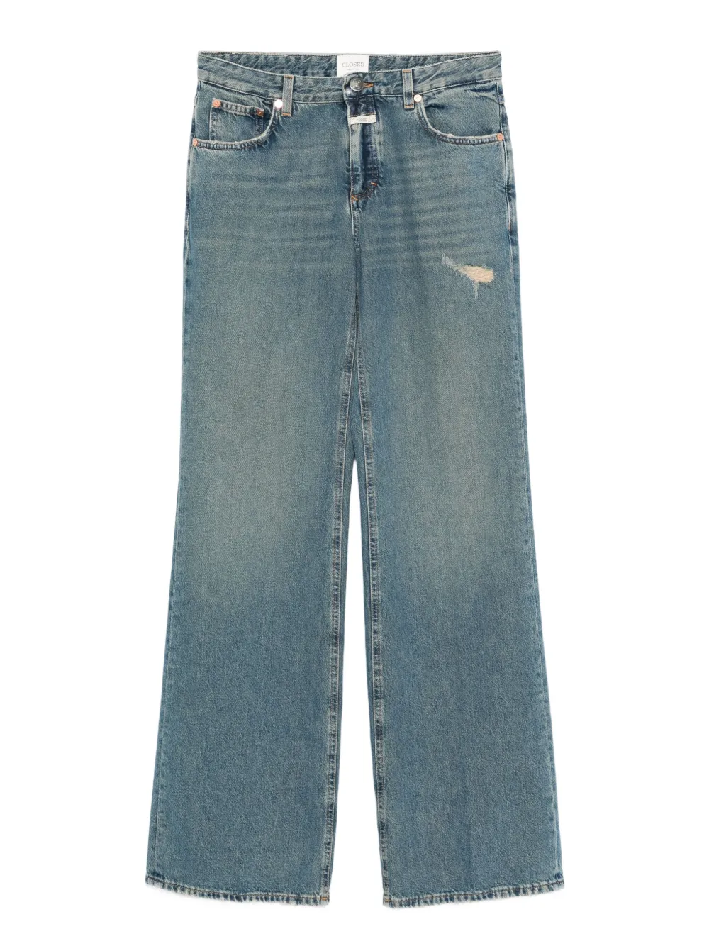 Closed Jeans met gerafeld detail Blauw