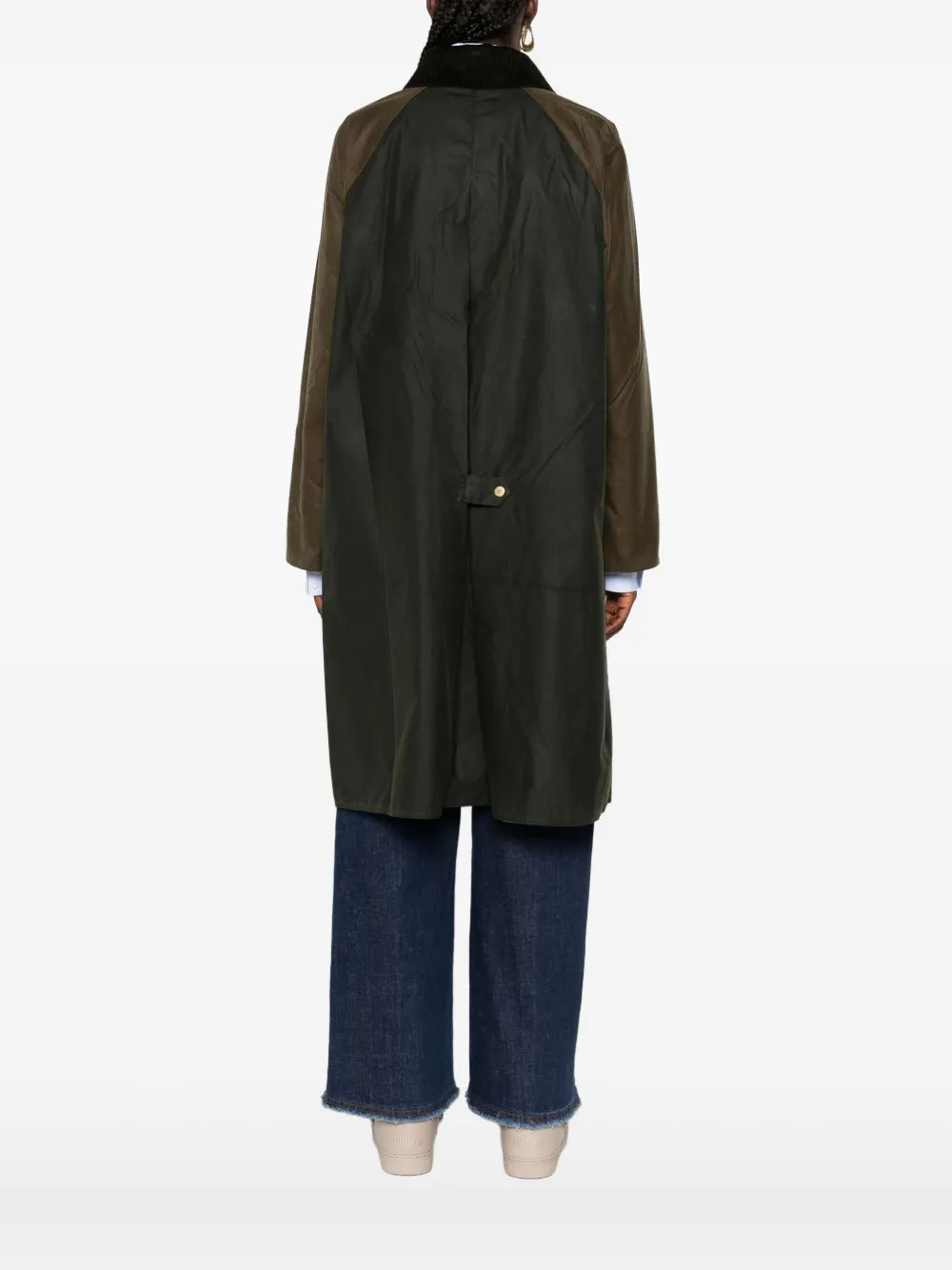 Barbour raglan-sleeve buttoned coat Groen