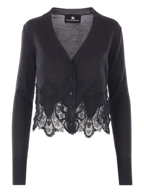 ERMANNO SCERVINO レースドッキング　チュニック　黒　42 ERMANNO SCERVINO レースドッキング チュニック 黒 42