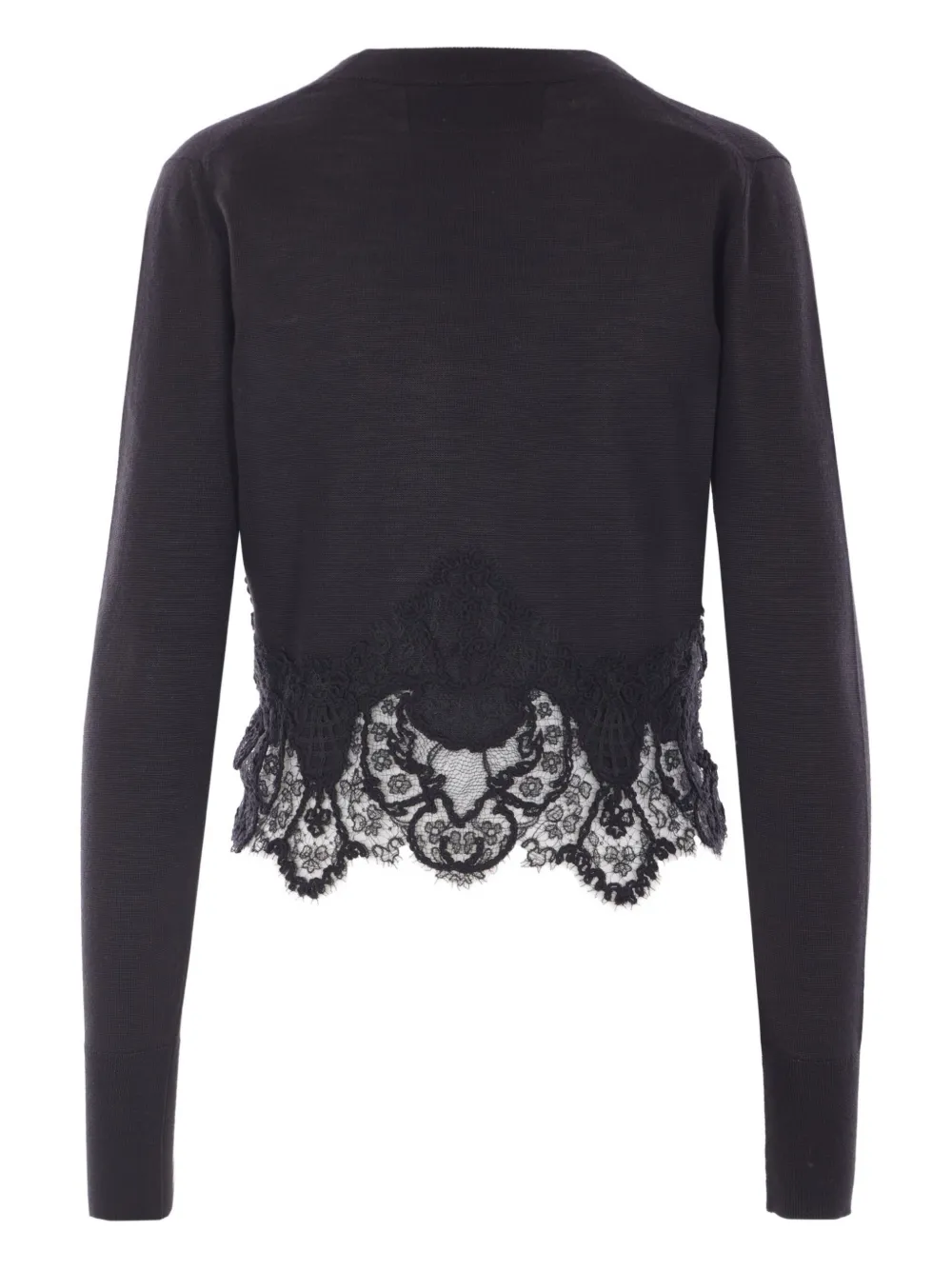 Ermanno Scervino Vest met gewelfd kant en lange mouwen Zwart