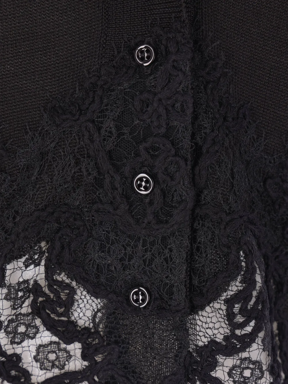 Ermanno Scervino Vest met gewelfd kant en lange mouwen Zwart