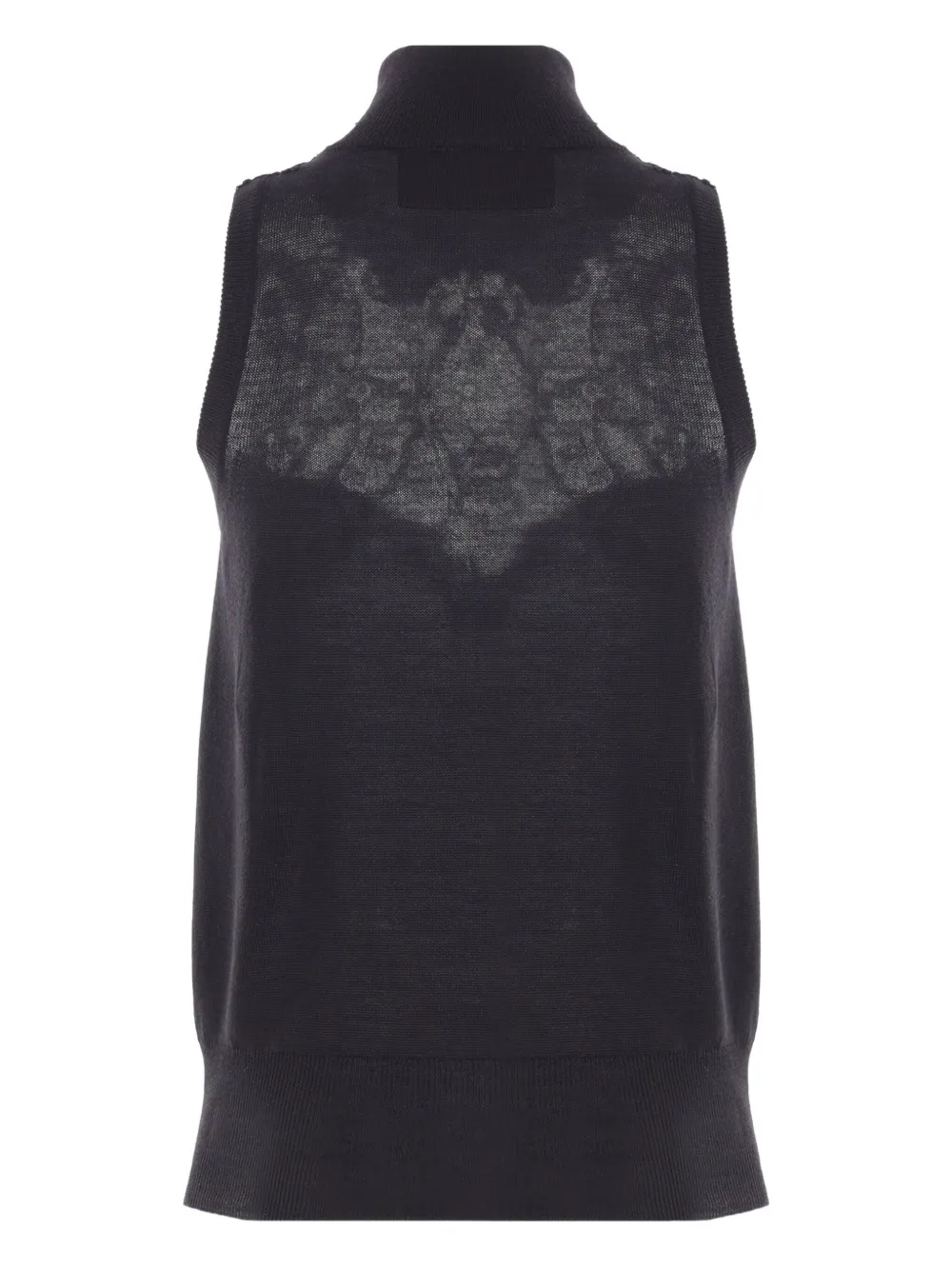 Ermanno Scervino Top met col en kant Zwart