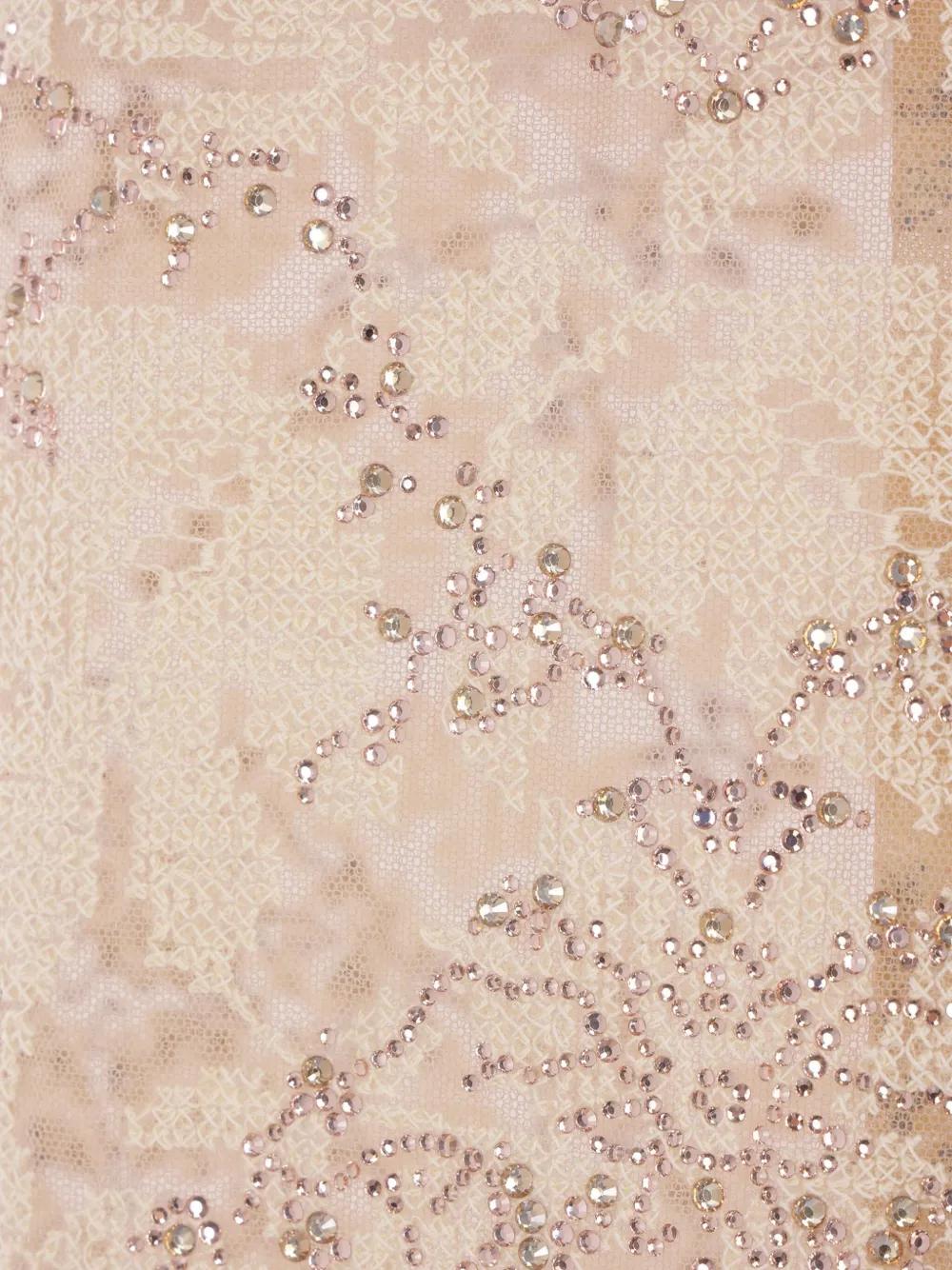 Ermanno Scervino Floral Embellished Sreapless Midi Dress In Brown