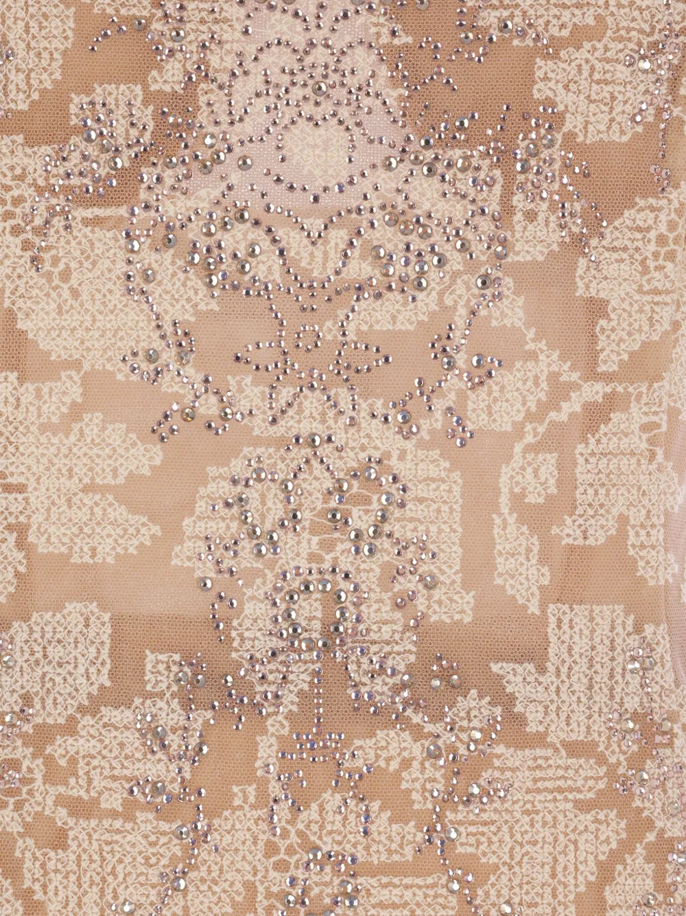 Ermanno Scervino Floral Embellished Sreapless Midi Dress In Brown