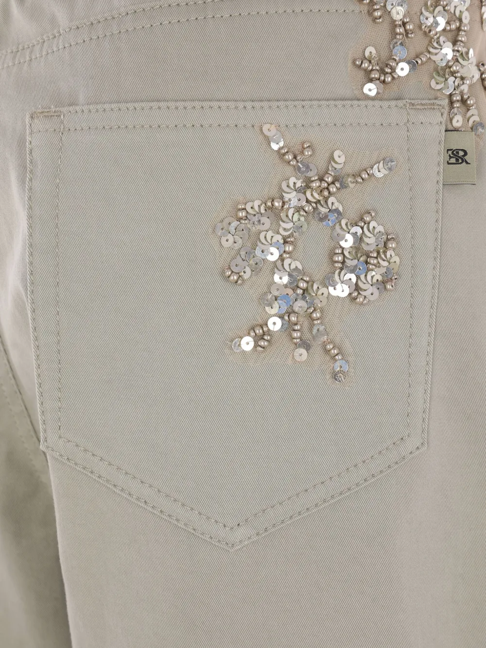 Ermanno Scervino Sequin-embellished Belted Trousers In Gray