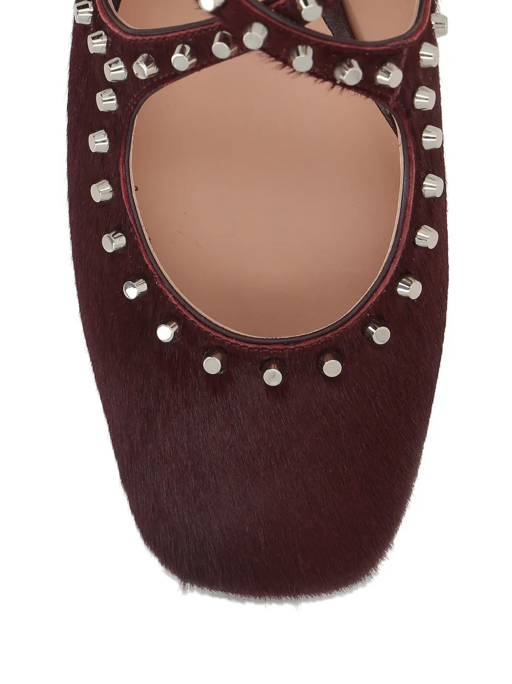 Bally Stud-embellished Ballet Flats In Brown