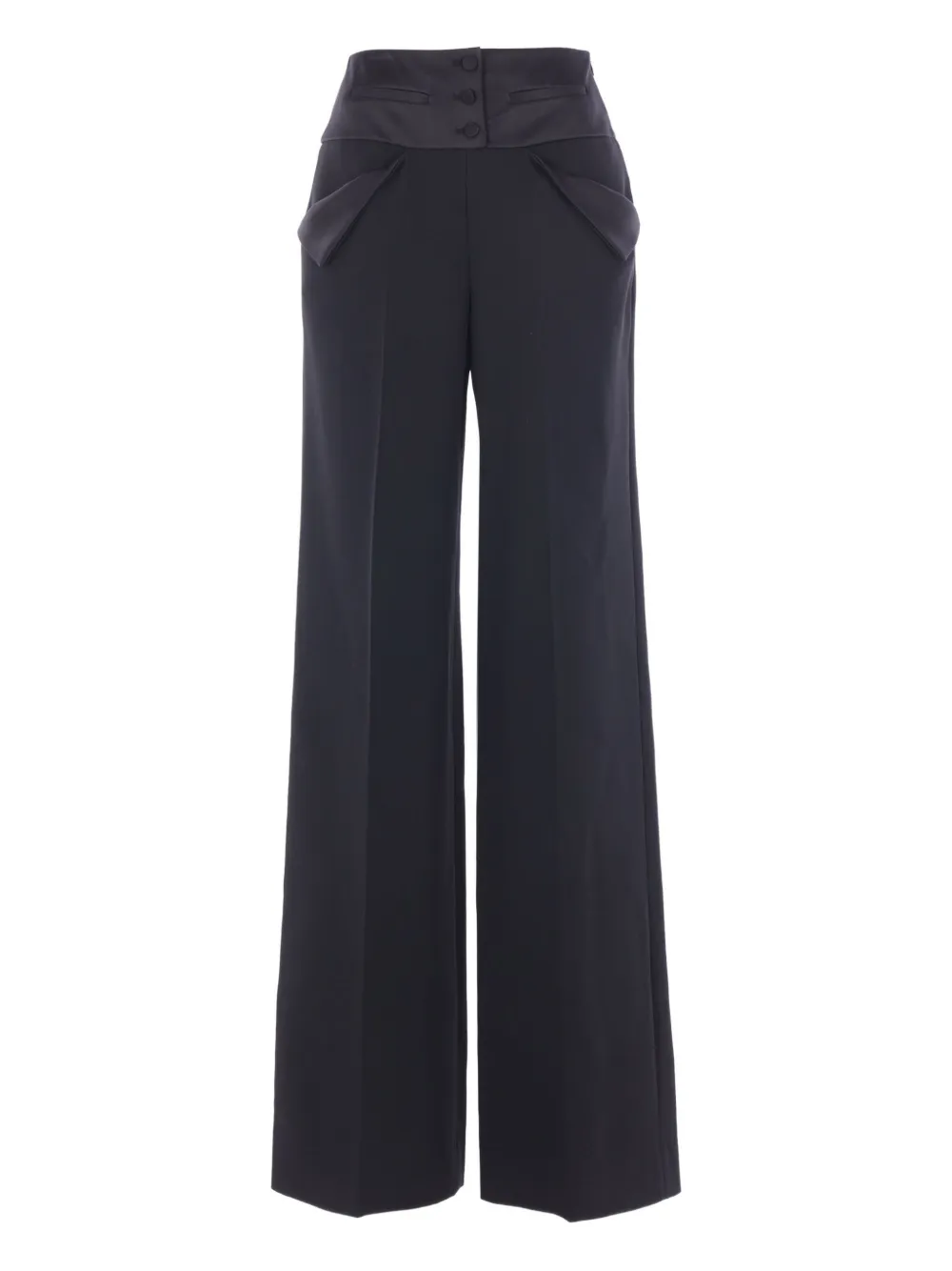 Ermanno Scervino Broek met satijnen vlakken en ceintuur - Blauw
