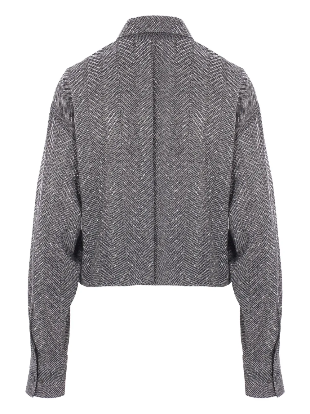 Ermanno Scervino herringbone crystal-embellished shirt - Grijs