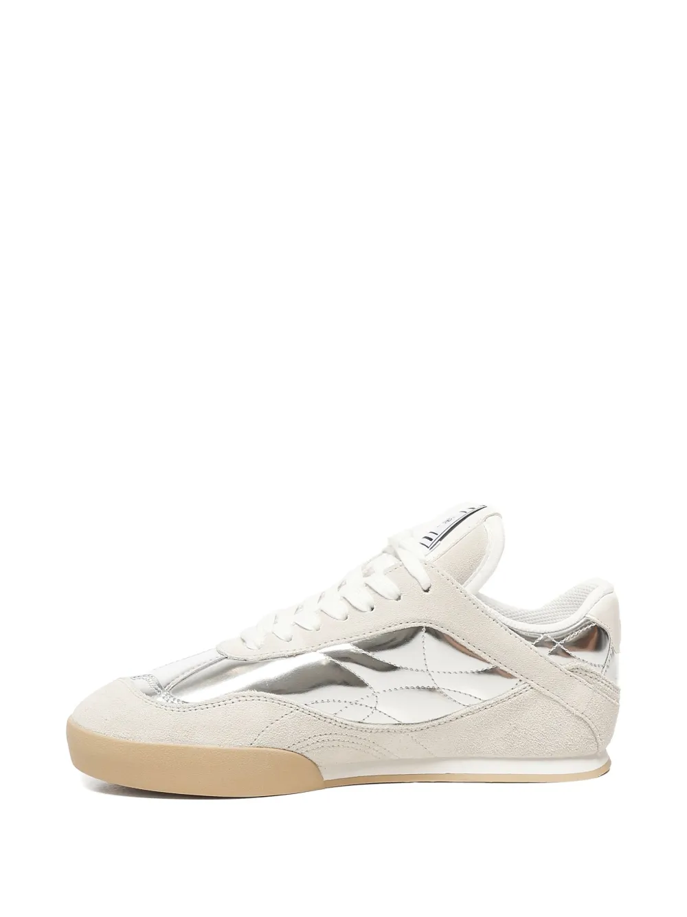 Chloé Kick metallic-panelled sneakers Neutrals