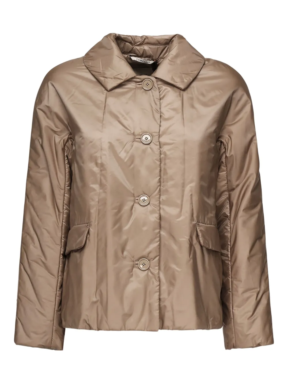 button-fastening quilted jacket