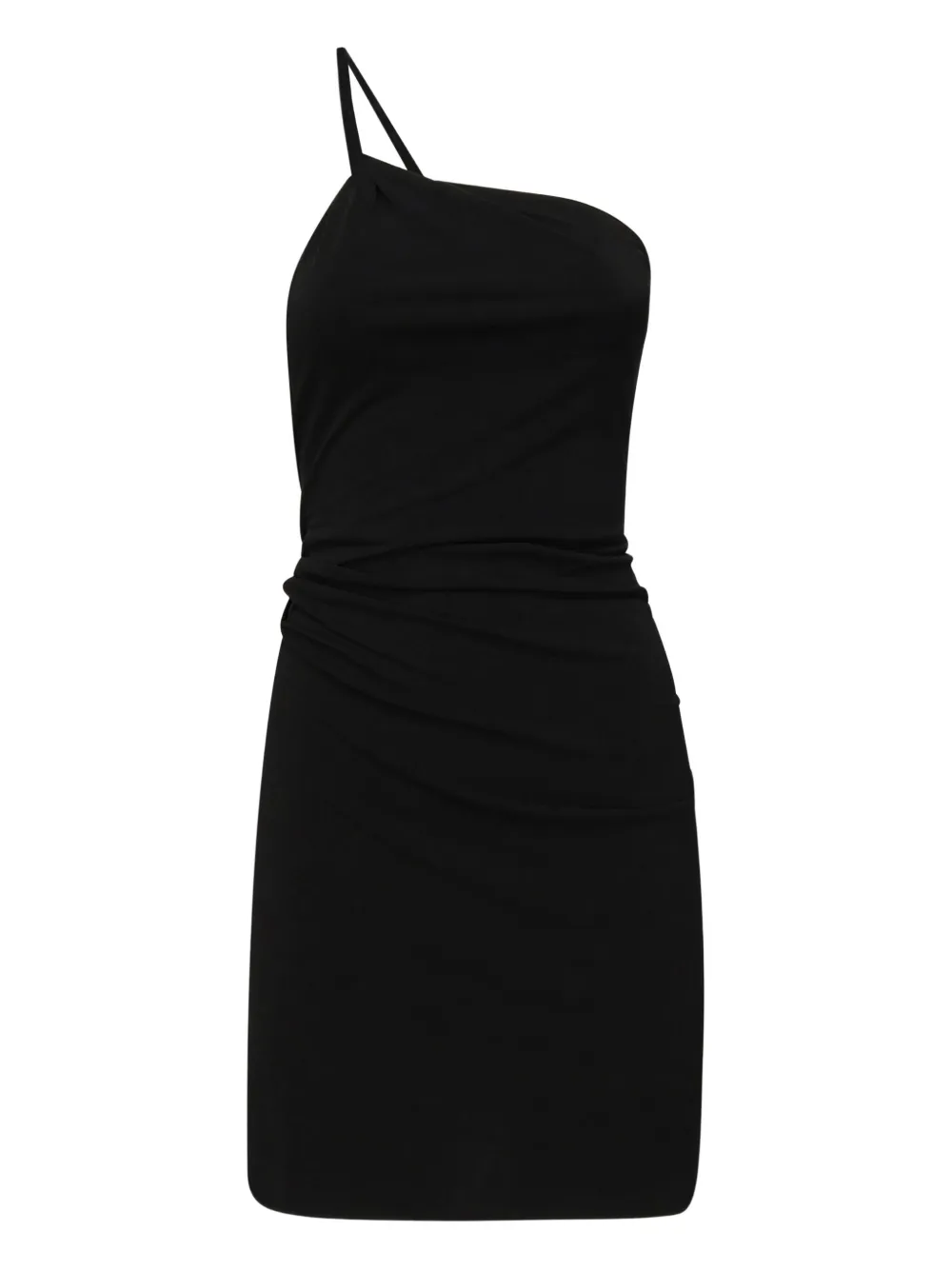 Coperni Asymmetric Draped Mini Dress In Black