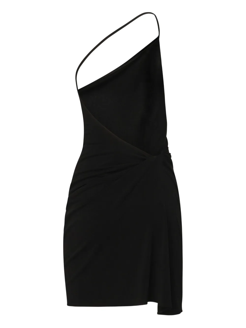 Coperni asymmetric draped mini dress - Zwart