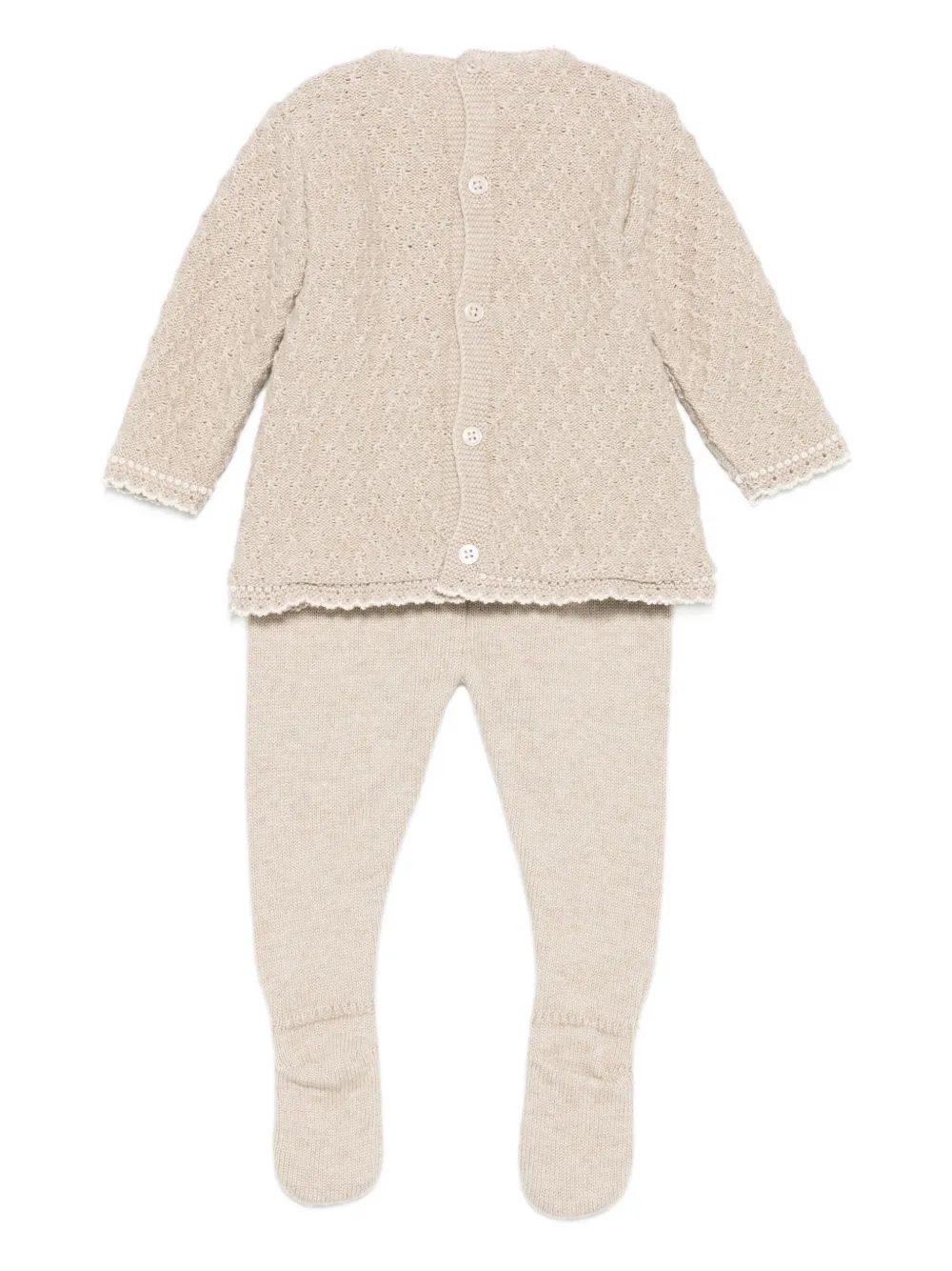 Paz Rodriguez Ribbed-knit Sweater And Trousers In Neutral