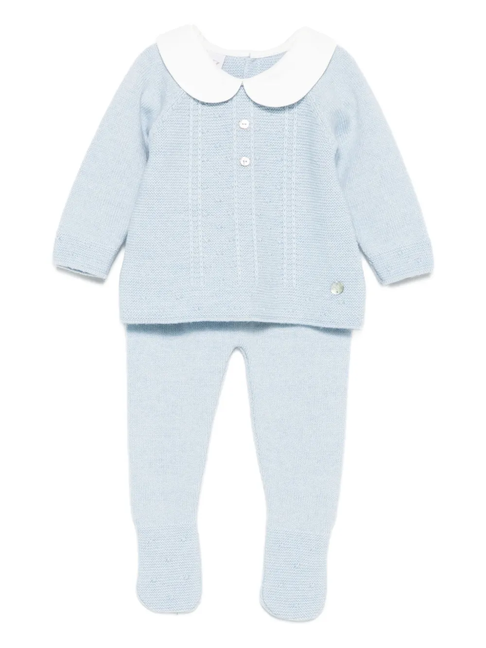 Paz Rodriguez Peter Pan-collar knitted top and trousers set | Blue | Image 1