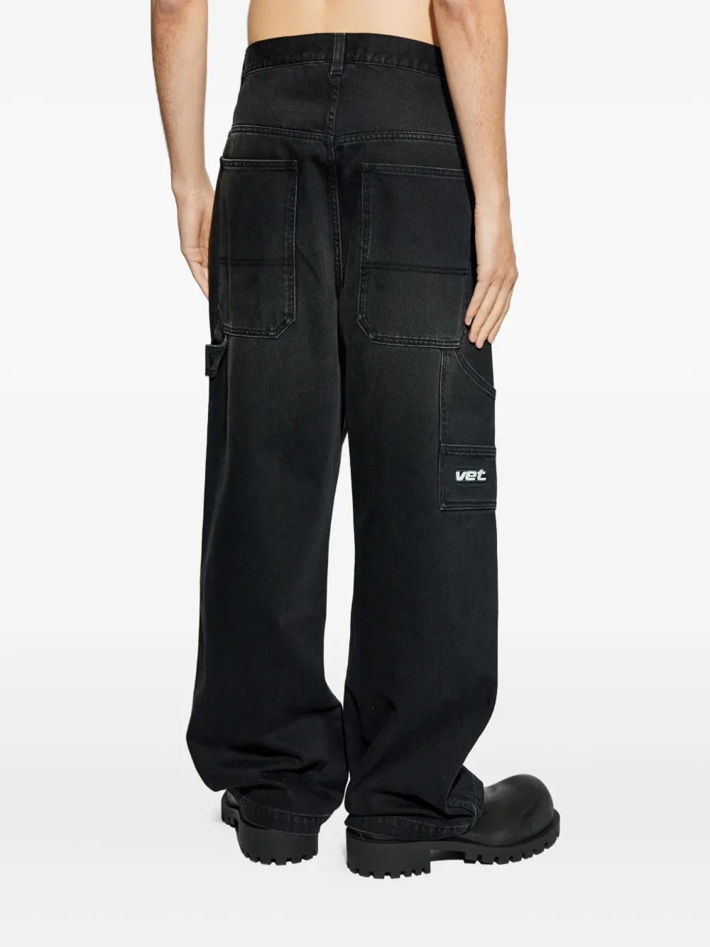 VETEMENTS logo-patch cargo jeans Zwart