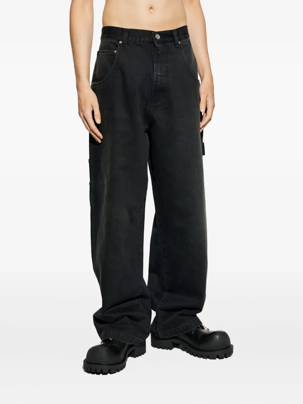 VETEMENTS logo-patch cargo jeans Zwart