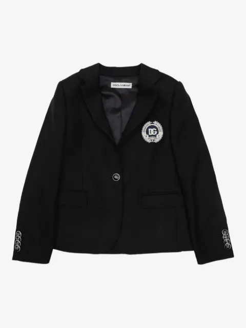 Dolce & Gabbana Kids logo-patch button-detail blazer