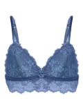 Emporio Armani triangular lace bra - Blue