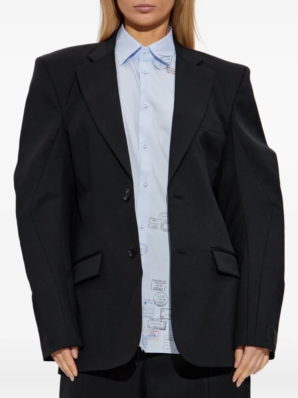 VETEMENTS Wollen blazer met schoudervullingen Zwart