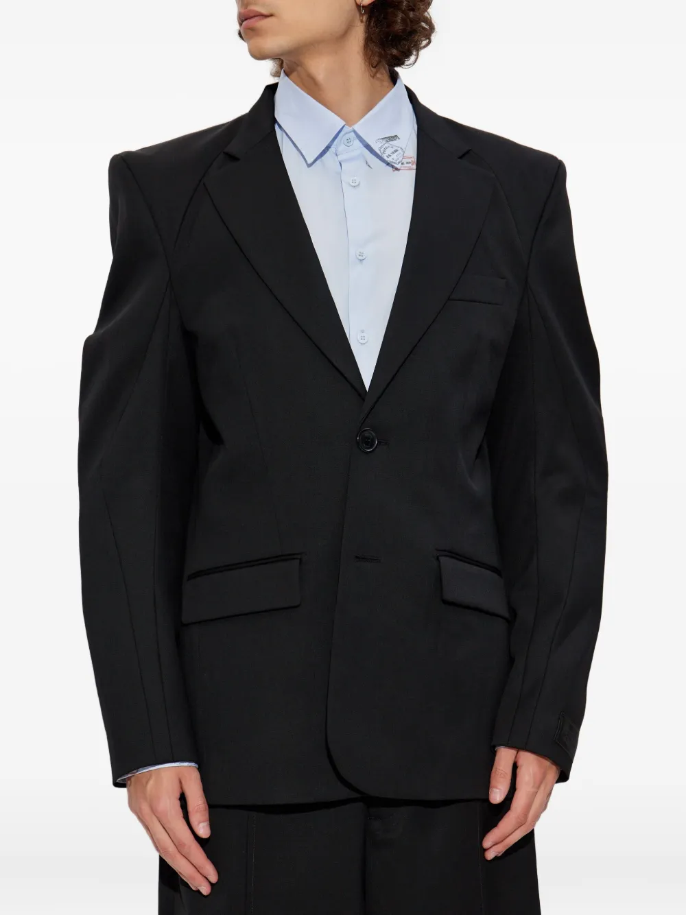VETEMENTS Wollen blazer met schoudervullingen Zwart