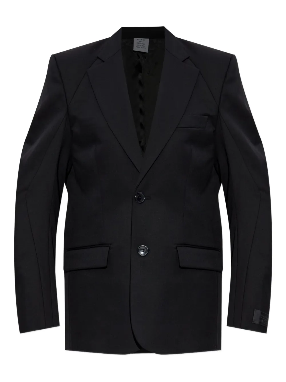 VETE TS Wollen blazer met schoudervullingen Zwart