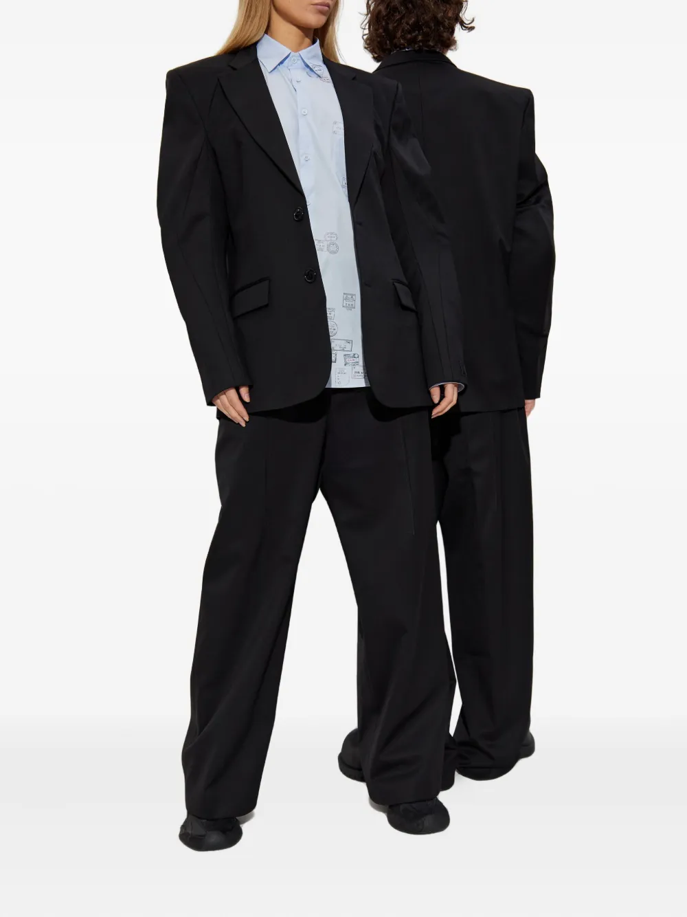 VETEMENTS Wollen blazer met schoudervullingen Zwart
