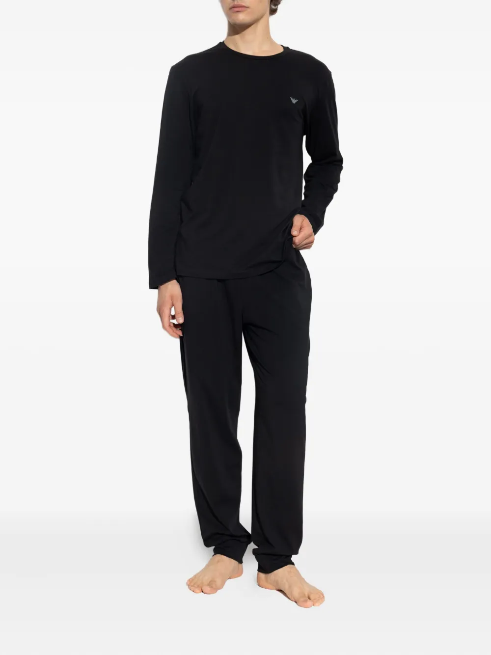 Emporio Armani eagle-logo pajama set (set of two) Zwart