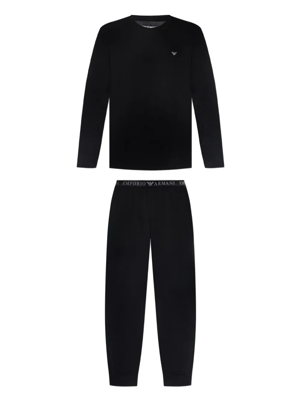 Emporio Armani eagle-logo pajama set (set of two) Zwart