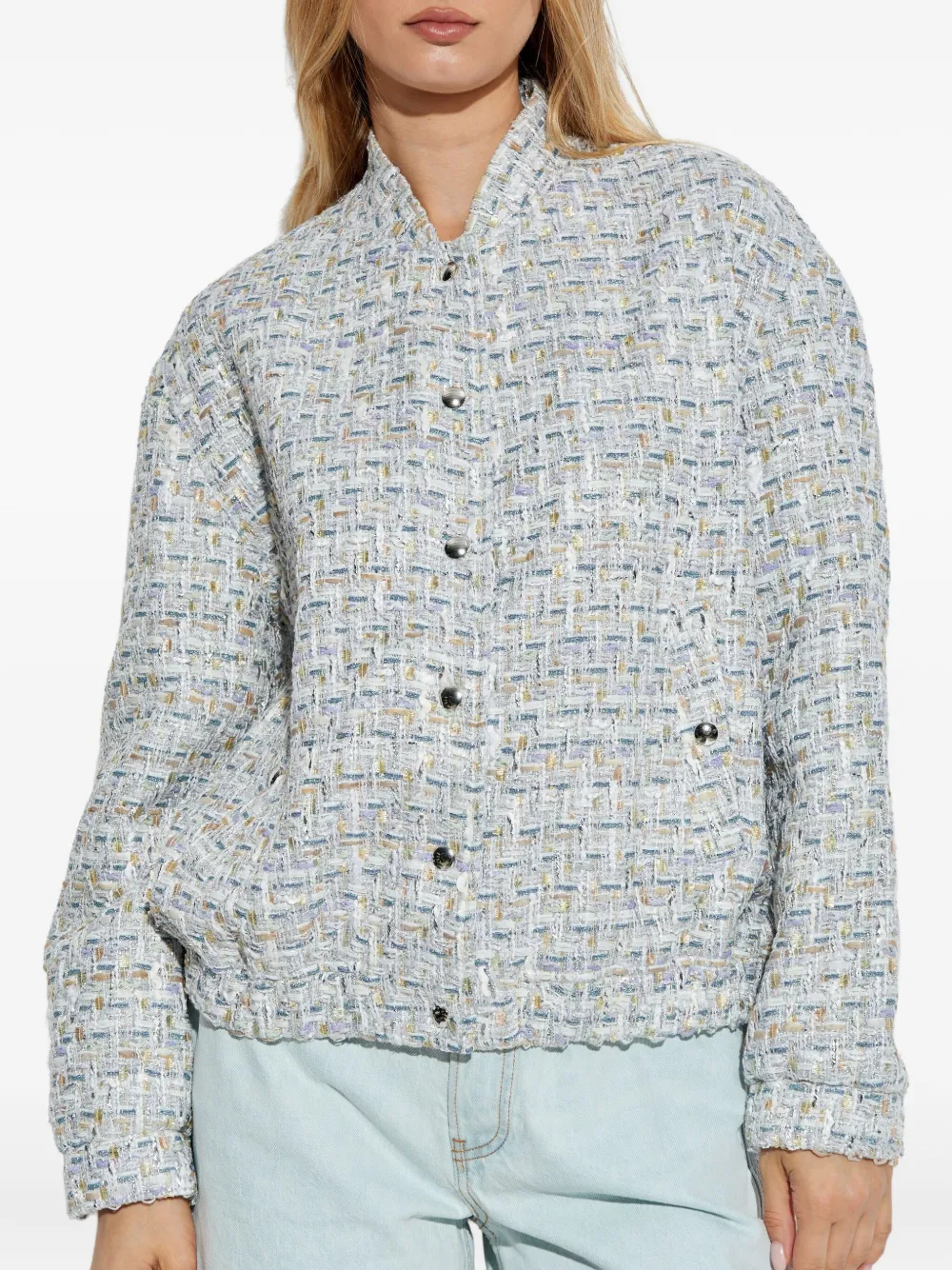 IRO Noemy tweed jack met knopen Beige