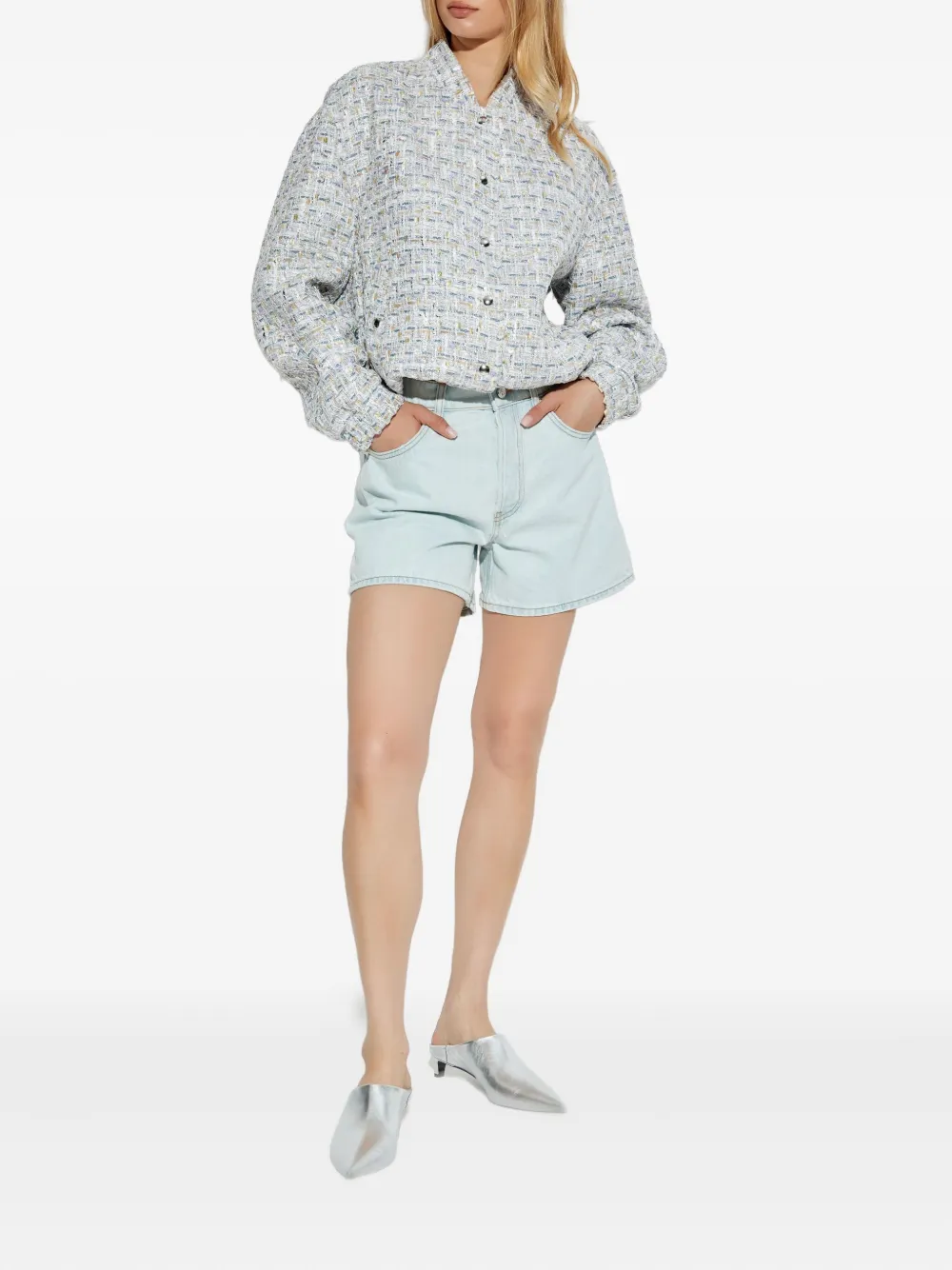IRO Noemy tweed jack met knopen Beige