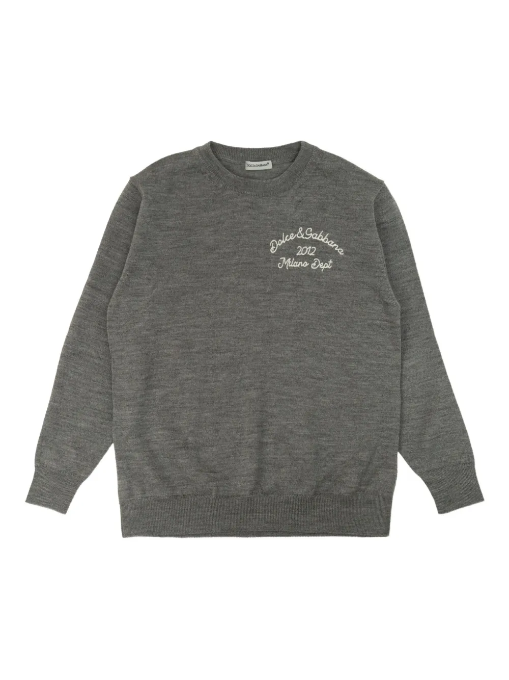 Dolce & Gabbana Kids embroidered wool jumper Grijs