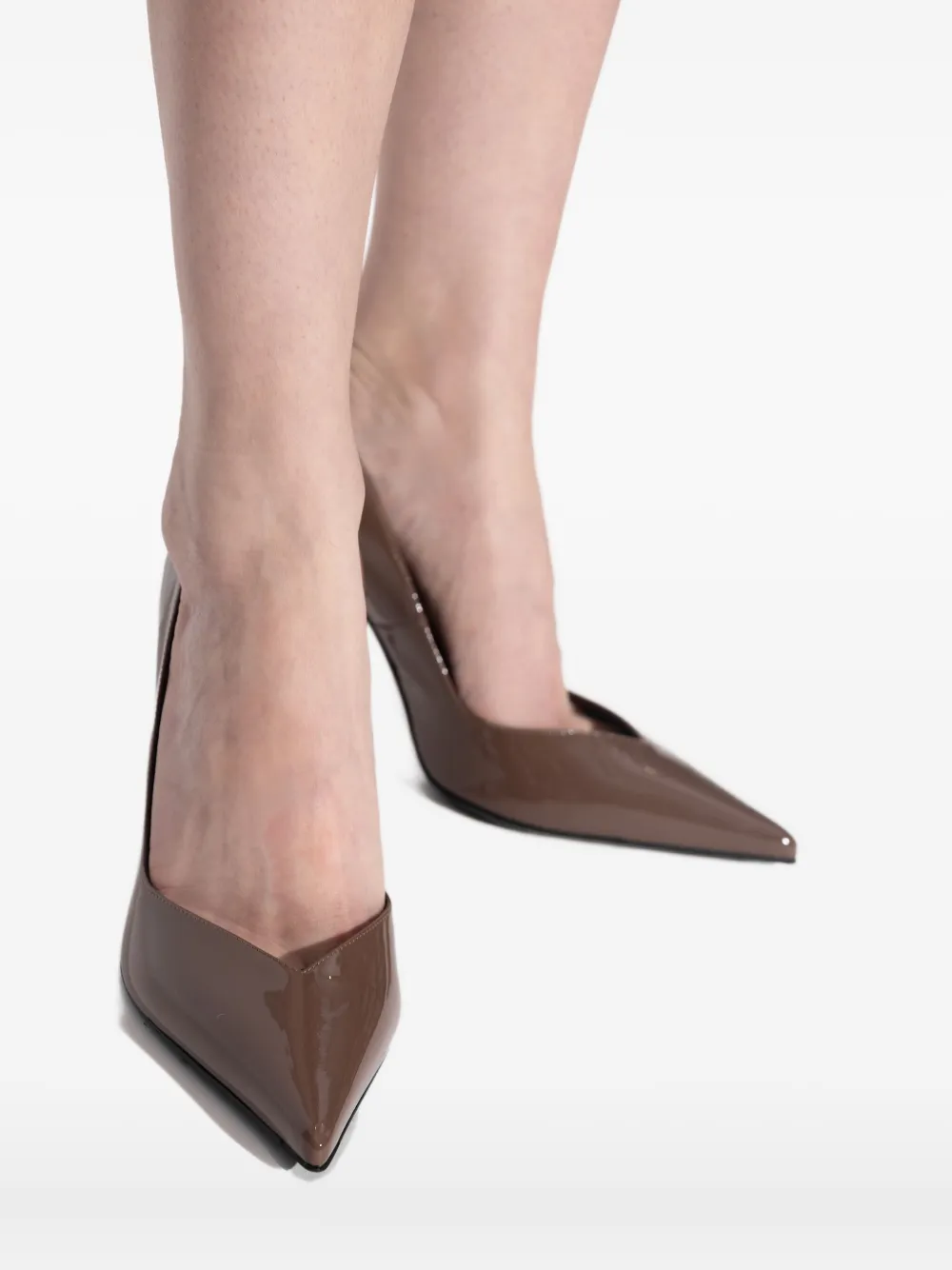 Le Silla Leather Pointed-toe Heeled Pumps In Brown