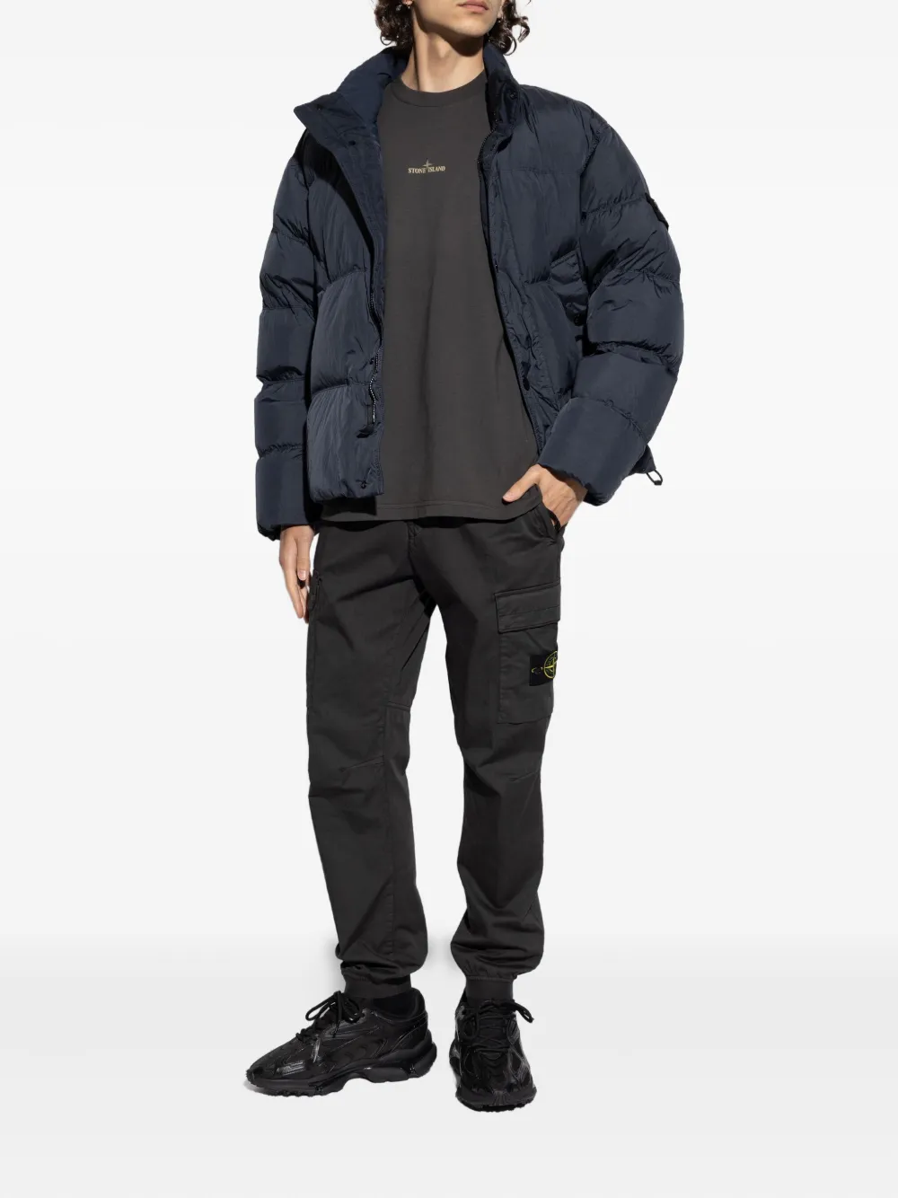 Stone Island 3100033 cargo-pocket elasticated trousers Zwart
