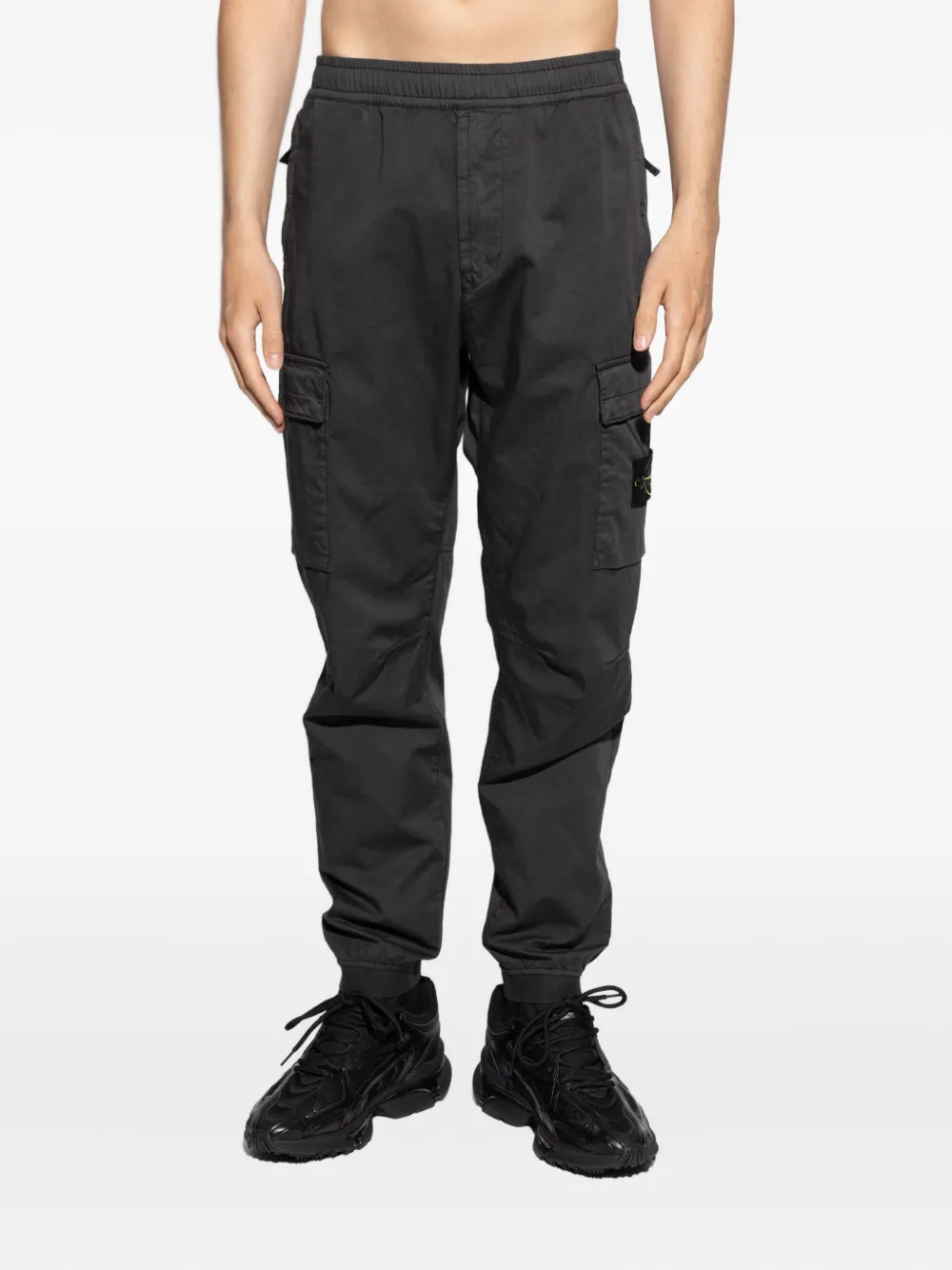 Stone Island 3100033 cargo-pocket elasticated trousers Zwart