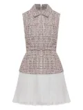 Self-Portrait tweed pleated dress - Pink