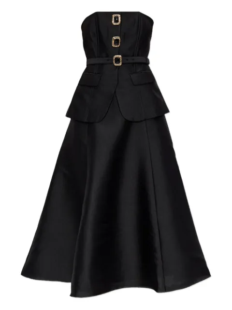 Self-Portrait belted buckle-detail dress