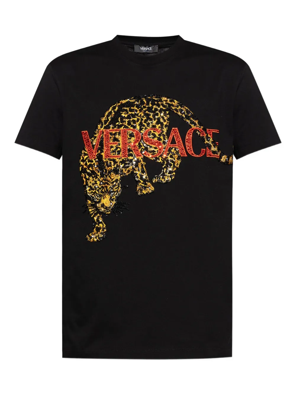 Versace T-shirt met pailletten Zwart