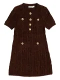 Self-Portrait Kids cable-knit button-front dress - Brown