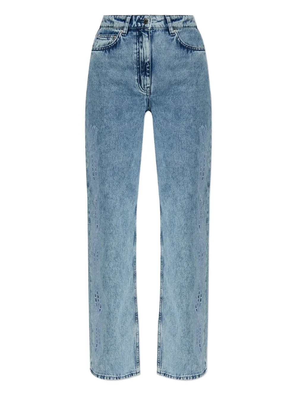 embroidered cotton jeans