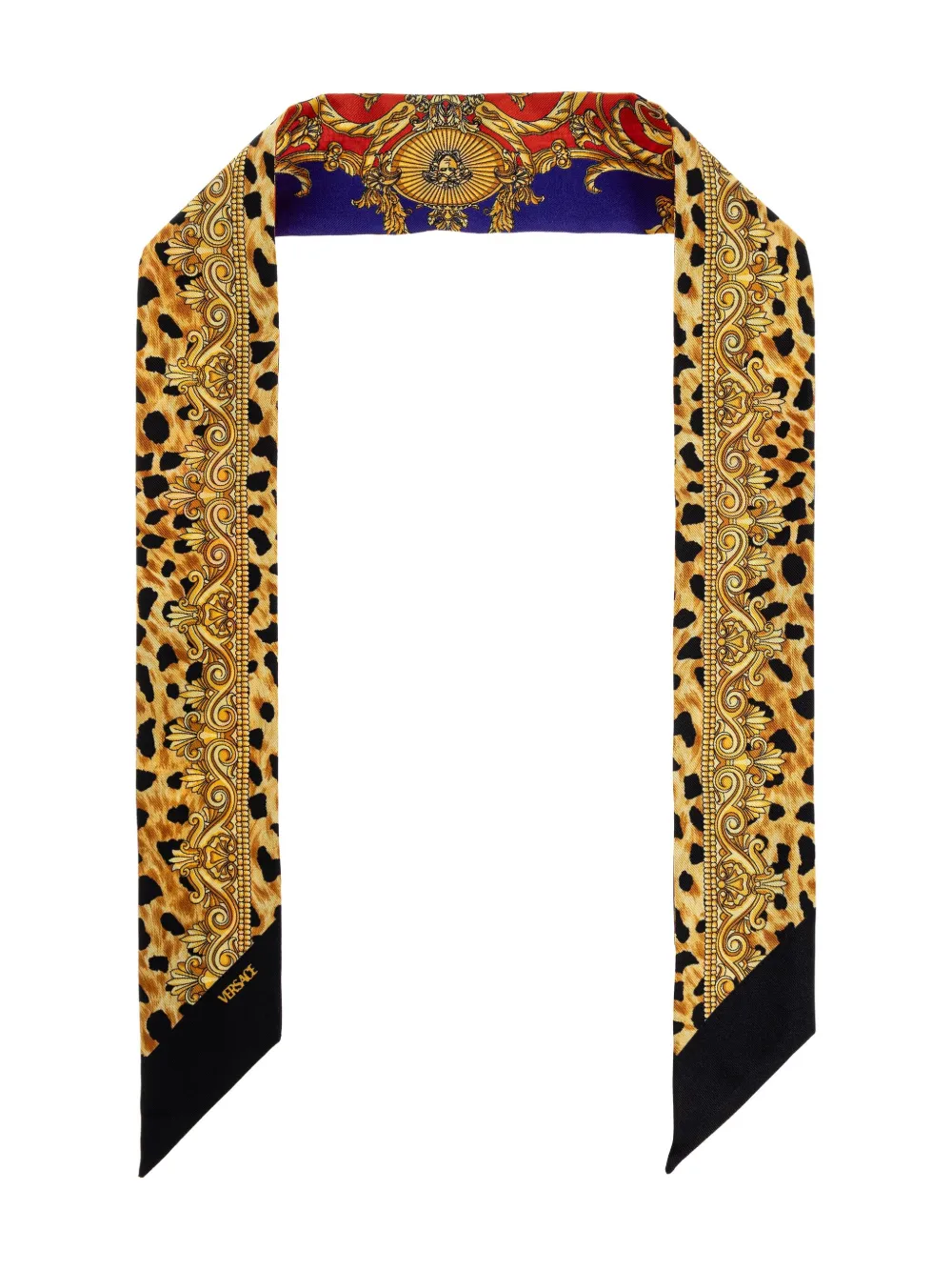 Versace printed silk scarf Geel