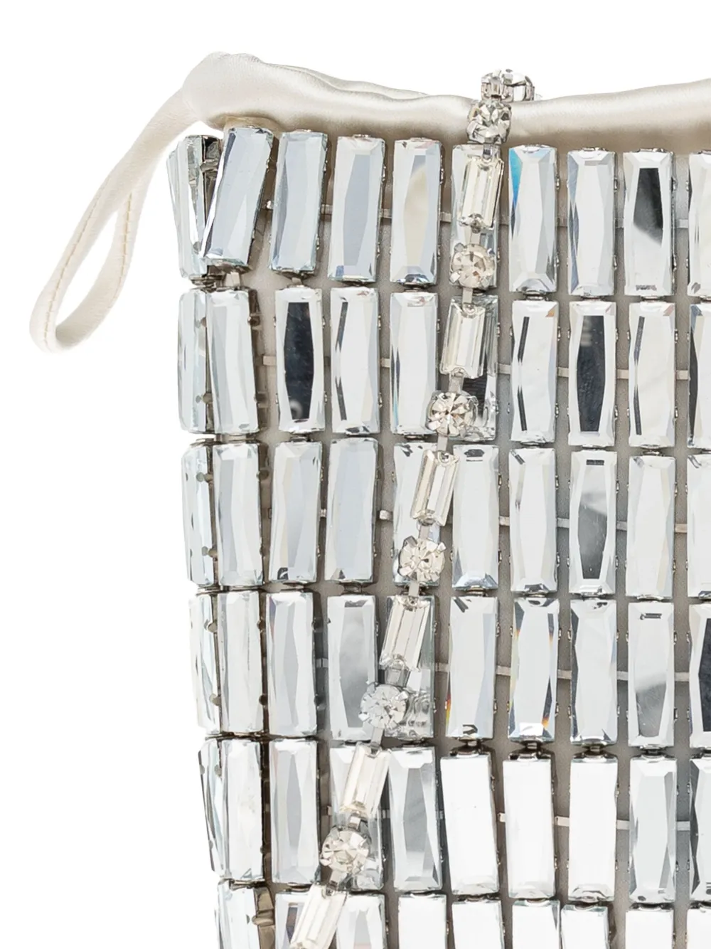 Self-Portrait crystal-embellished drawstring tote bag Zilver