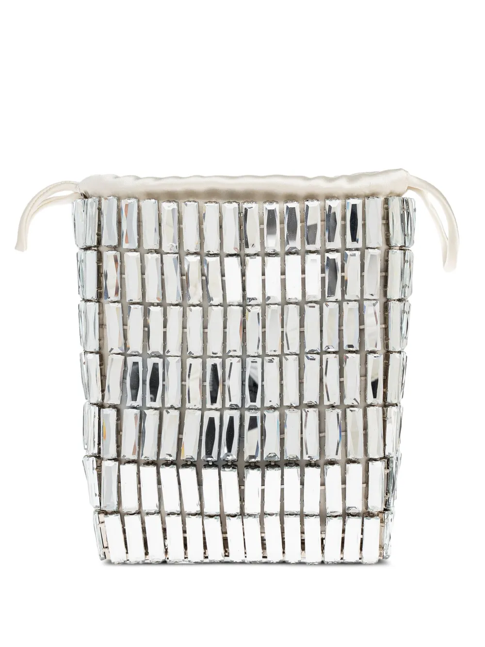 Self-Portrait crystal-embellished drawstring tote bag Zilver